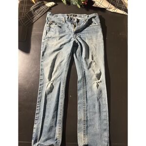 Ariat M4‎ Rebar Relaxed Boot Jeans Mens Light Wash Distressed Denim Workwear